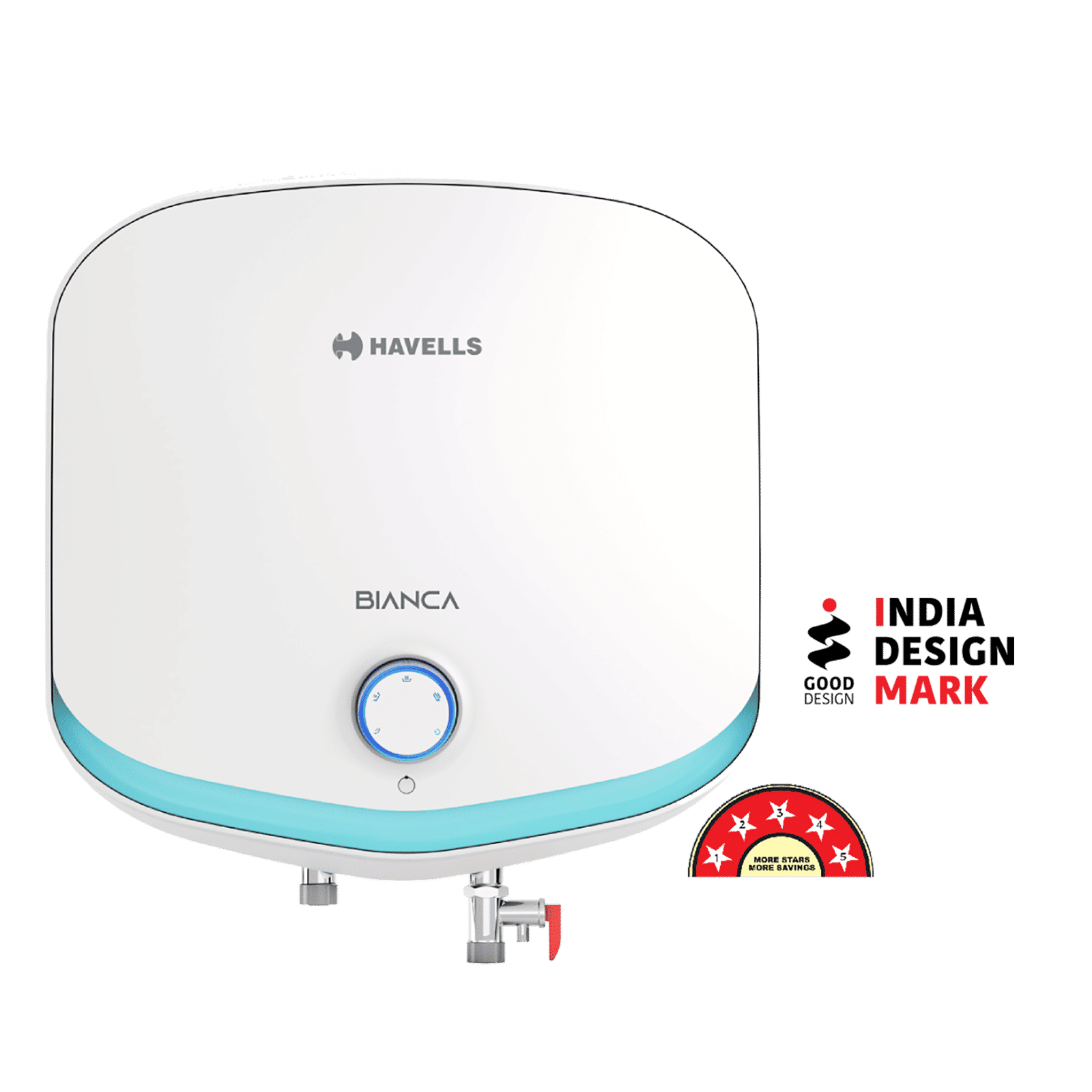 HAVELLS Bianca 15 Litre 5 Star Vertical Storage Geyser with Whirl Flow Technology (White & Blue)_6
