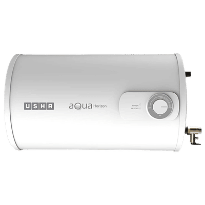 USHA Aqua Horizon 15 Litres 3 Star Horizontal Storage Water Geyser with Short-circuit Protection (White)