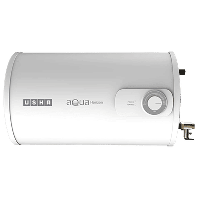 USHA Aqua Horizon 25 Litres 3 Star Horizontal Storage Water Geyser with Short-circuit Protection (White)