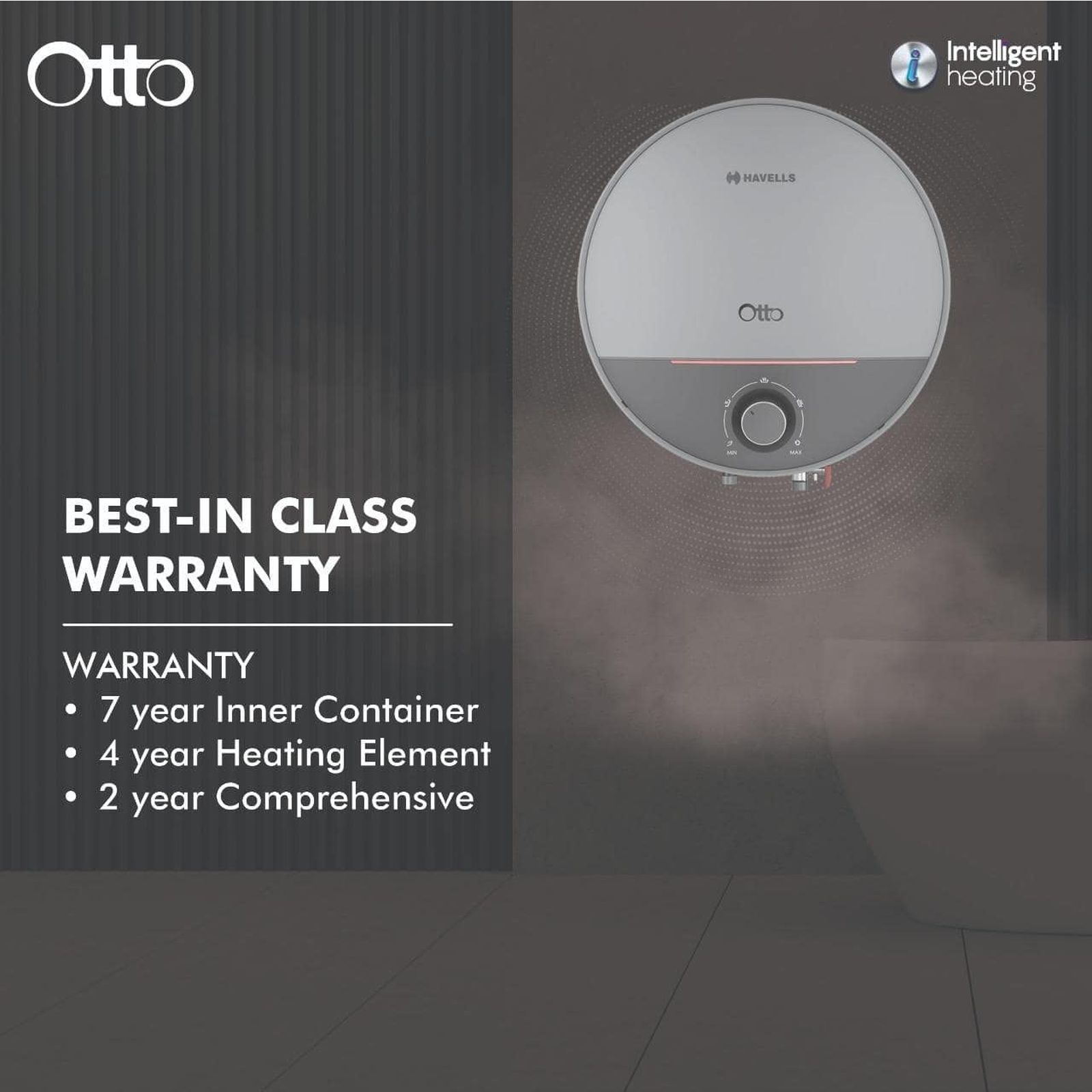 HAVELLS Otto 25 Litre 5 Star Vertical Storage Geyser with Whirl Flow Technology (Silver Grey)_12