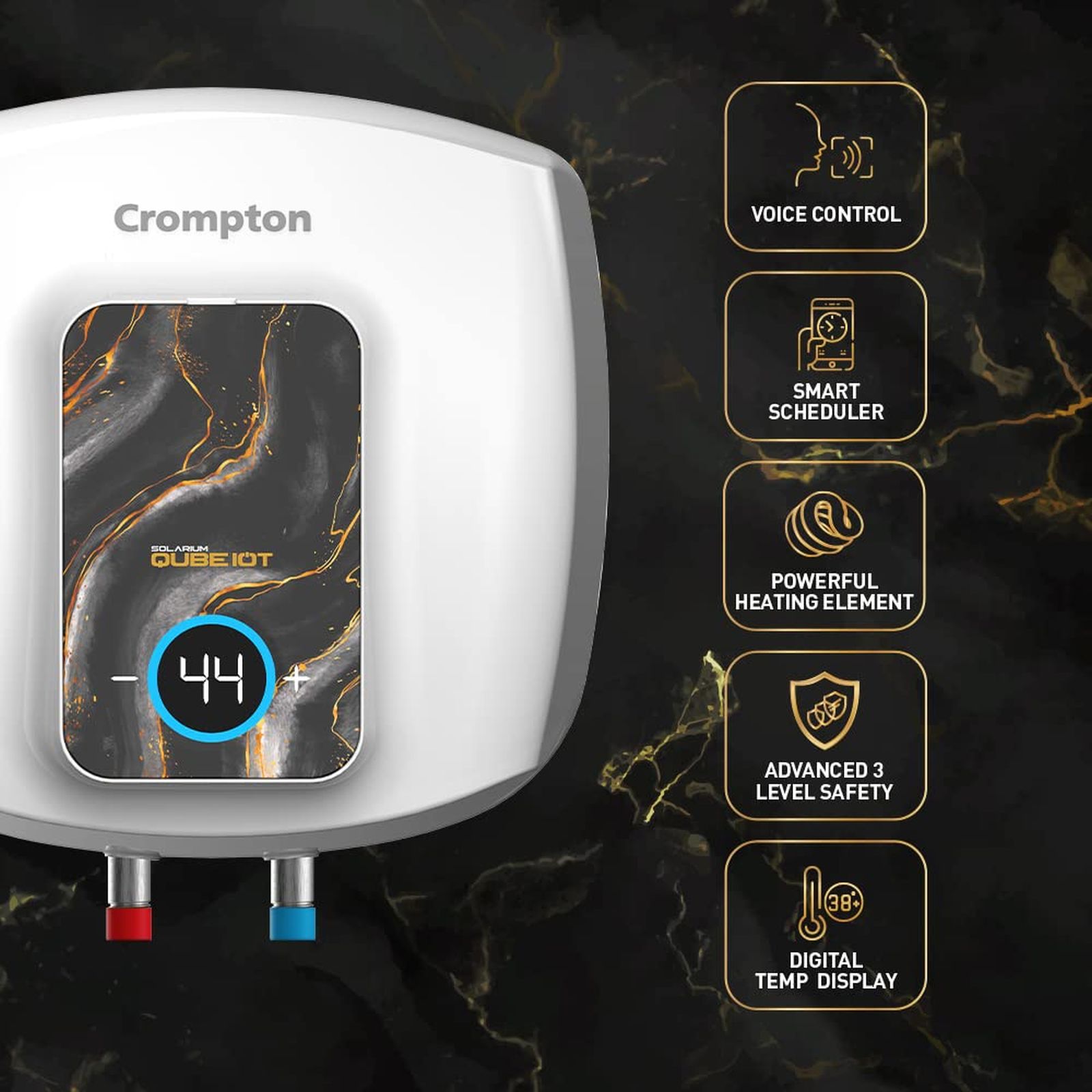 Crompton Solarium Qube IOT 15 Litre 5 Star Vertical Smart Geyser with Alexa & Google Assistant Compatibility (White) Crompton Solarium Qube IOT 15 Litre 5 Star Vertical Smart Geyser with Alexa & Google Assistant Compatibility (White)_8
