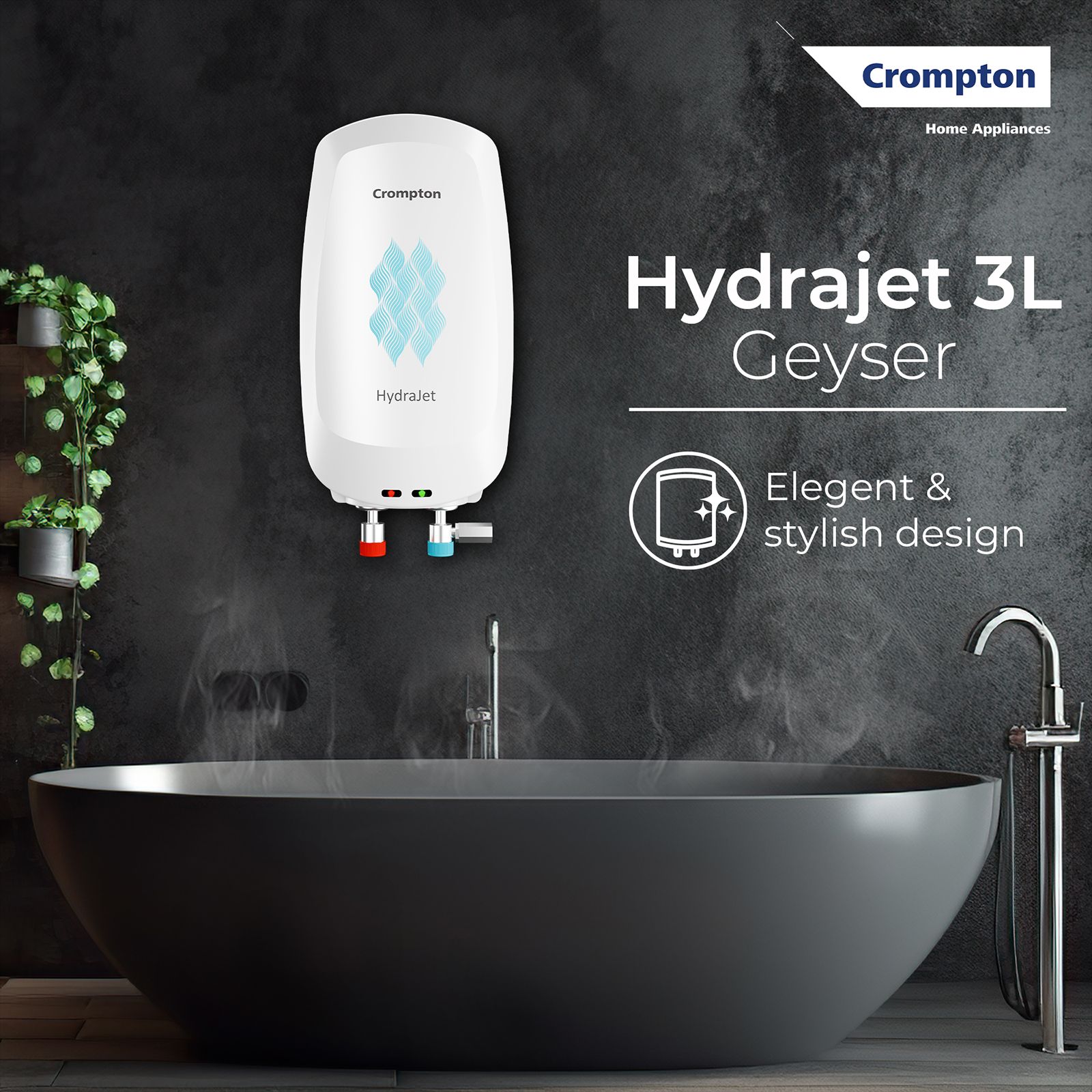 Crompton Hydrajet 3 Litre 5 Star Vertical Instant Geyser with Advanced 4 Level Safety (White) Crompton Hydrajet 3 Litre 5 Star Vertical Instant Geyser with Advanced 4 Level Safety (White)_4