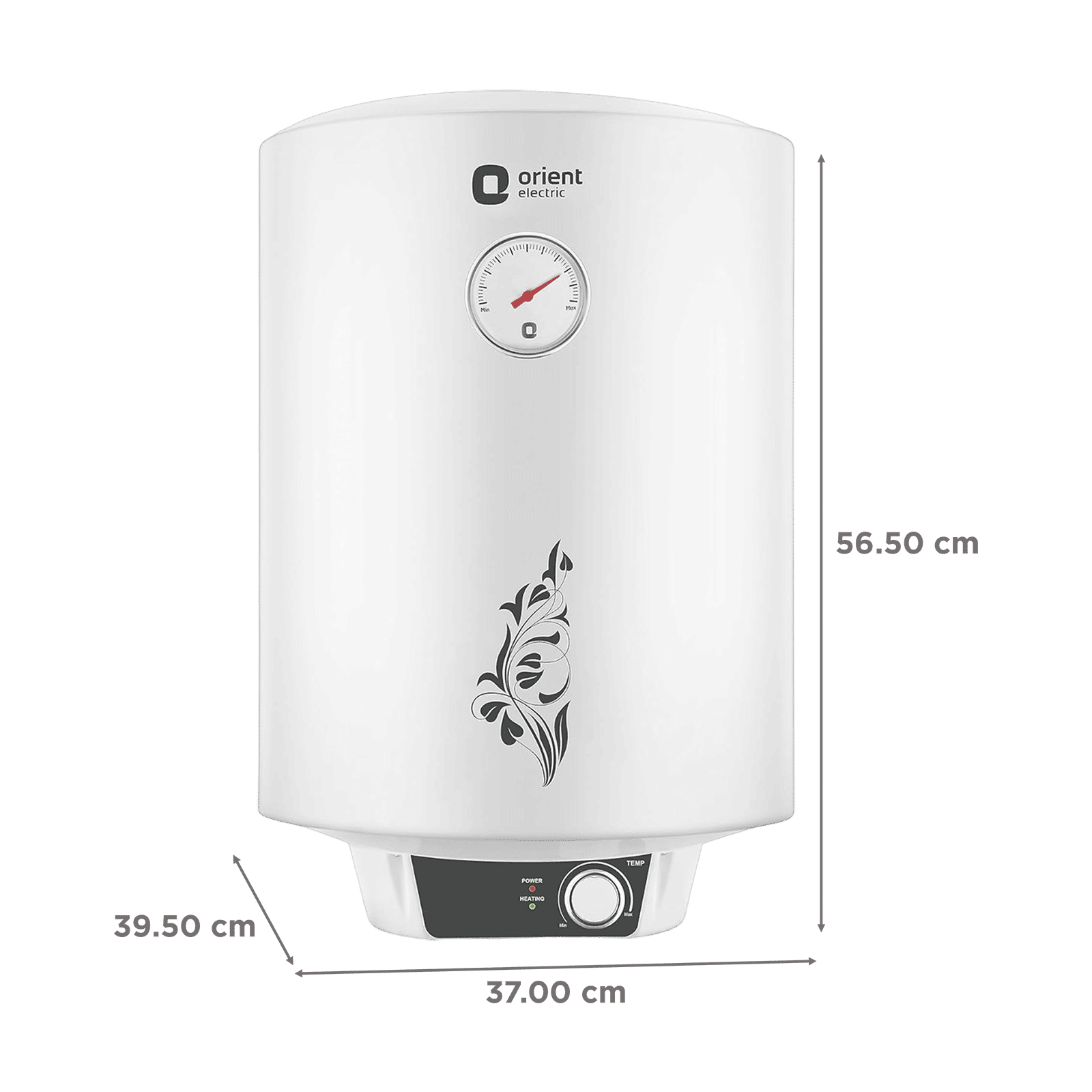Orient Urja Plus 25 Litre 4 Star Vertical Storage Geyser with Glassline Coated Steel Tank (White and Black) Orient Urja Plus 25 Litre 4 Star Vertical Storage Geyser with Glassline Coated Steel Tank (White and Black)_2