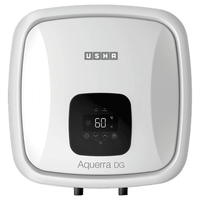 USHA Aquerra DG 15 Litre 5 Star Vertical Storage Geyser with Thermal Cutoff (White)