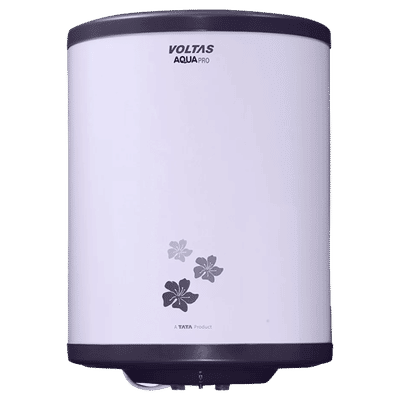 VOLTAS Aqua Pro 10 Litre 5 Star Vertical Storage Geyser with 6 Level Safety Feature (Grey)