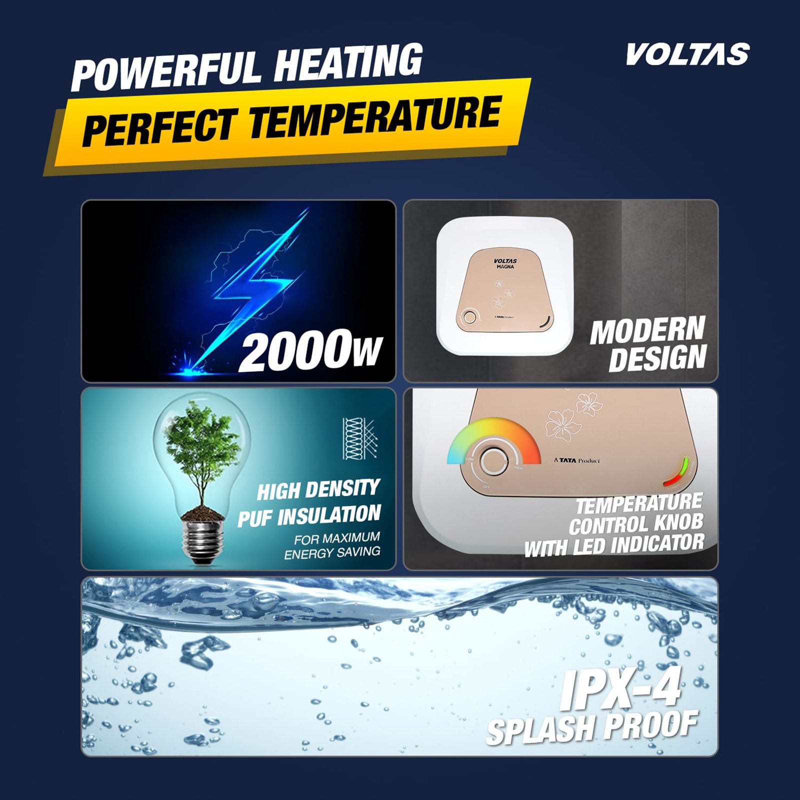 VOLTAS Magna 10 Litre 5 Star Vertical Storage Geyser with Quartzline Coating (White) VOLTAS Magna 10 Litre 5 Star Vertical Storage Geyser with Quartzline Coating (White)_11