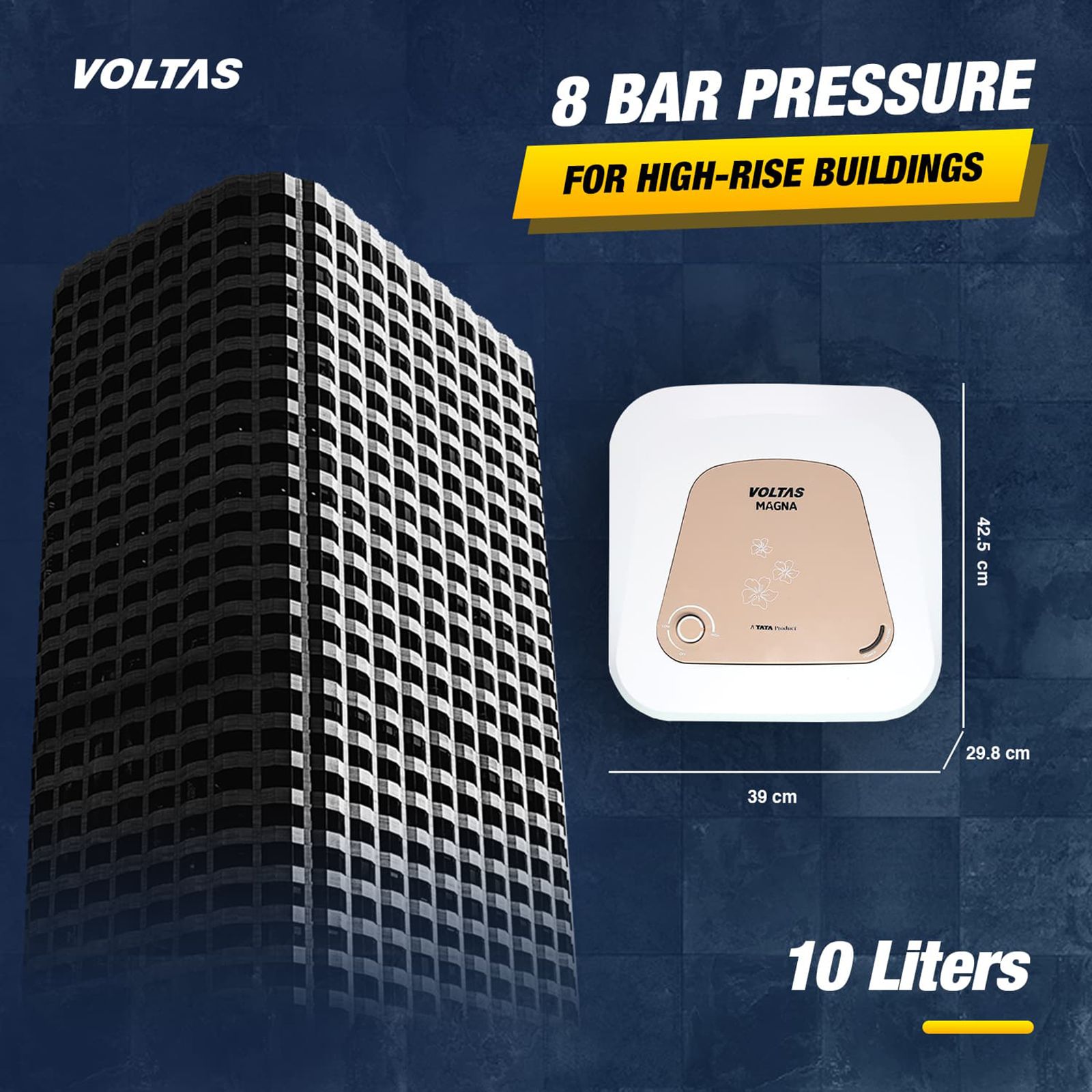 VOLTAS Magna 10 Litre 5 Star Vertical Storage Geyser with Quartzline Coating (White) VOLTAS Magna 10 Litre 5 Star Vertical Storage Geyser with Quartzline Coating (White)_16