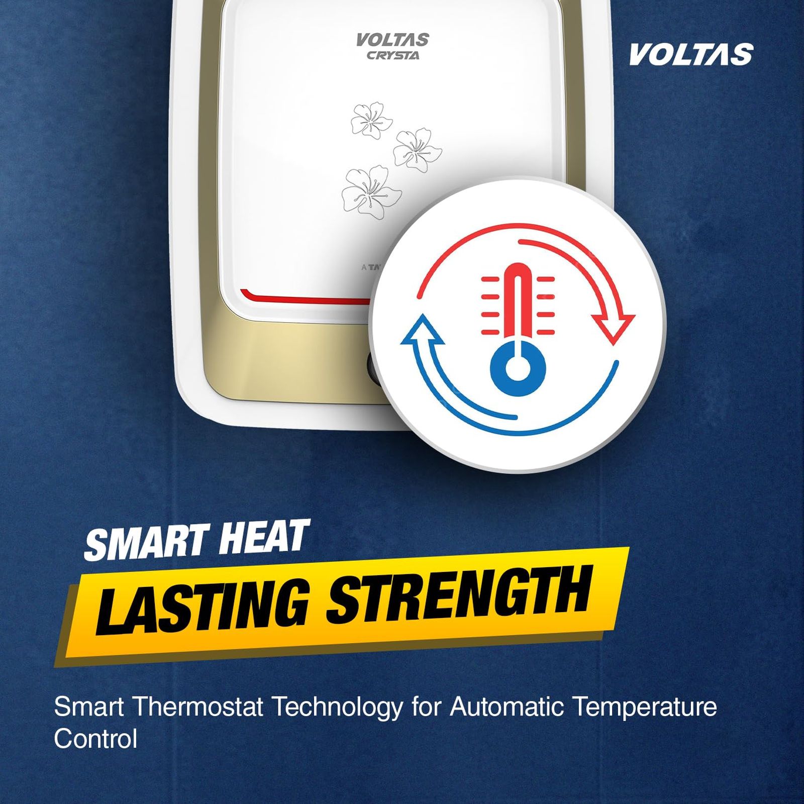 VOLTAS Crysta 15 Litre 5 Star Vertical Storage Geyser with Smart Thermostat Technology (White)_9