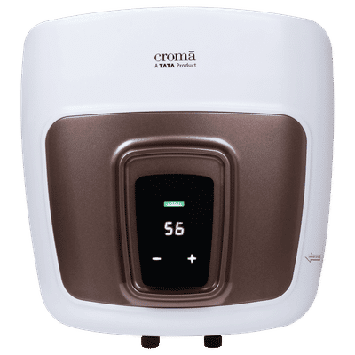Croma 15 Litres 5 Star Vertical Storage Geyser with LED Display (White)
