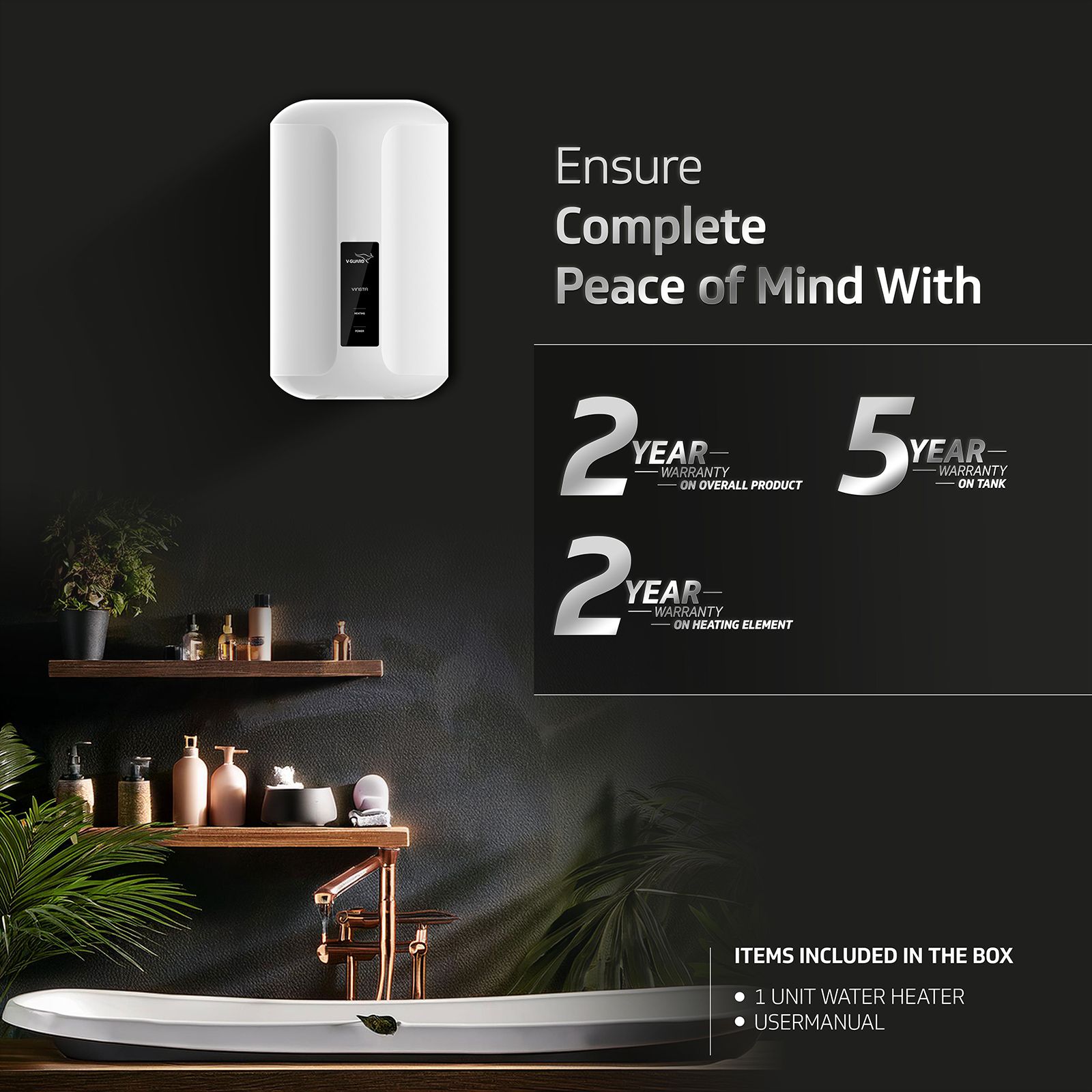 V-GUARD Vinsta 3 Litre Vertical Instant Geyser with Stainless Steel Tank (White) V-GUARD Vinsta 3 Litre Vertical Instant Geyser with Stainless Steel Tank (White)_8
