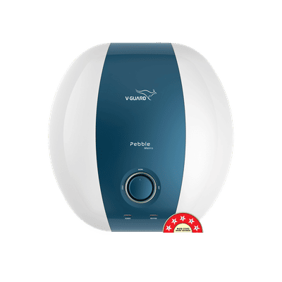 V-Guard Pebble Metro 25 Litre 5 Star Vertical Storage Geyser with Energy Saving Technology (White)
