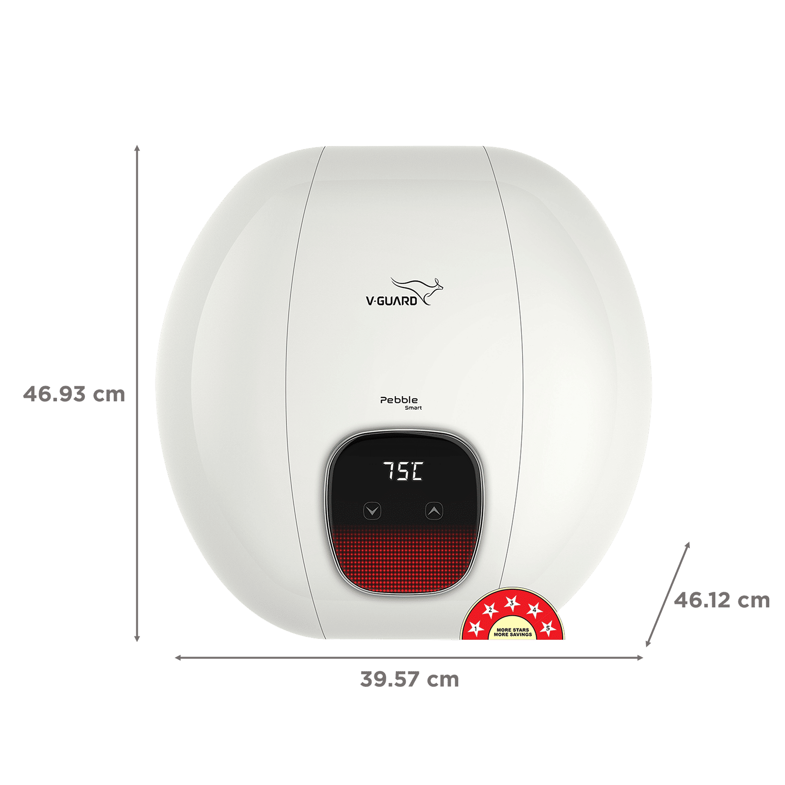 V-Guard Pebble Smart 25 Litre 5 Star Vertical Smart Geyser with Alexa & Google Assistant Compatibility (White)_2