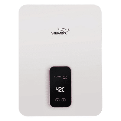 V-GUARD Contino 7 KW Tankless Vertical Instant Geyser with Dual Thermal Protection (White)