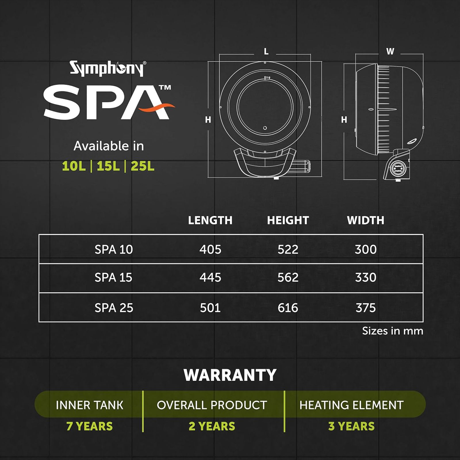 Symphony SPA 10 Litre 5 Star Vertical Storage Geyser with PUROPOD 9-Layer Advanced Water Filtration Technology (White & Grey)_10