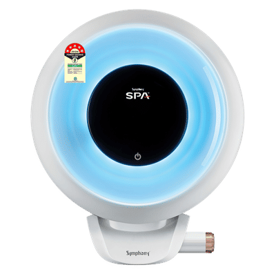 Symphony SPA 25 Litre 5 Star Vertical Storage Geyser with PUROPOD 9-Layer Advanced Water Filtration Technology (White & Grey)