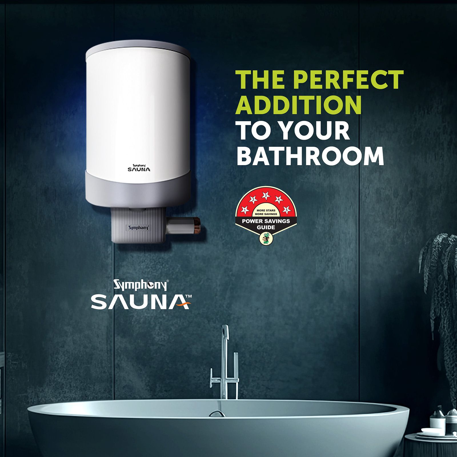 Symphony Sauna 15 Litre 5 Star Vertical Storage Geyser with Hair Fall Control (White & Grey) Symphony Sauna 15 Litre 5 Star Vertical Storage Geyser with Hair Fall Control (White & Grey)_8