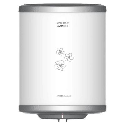 VOLTAS Aqua Prime 25 Litre 4 Star Vertical Storage Geyser with Quartzline Technology (White)