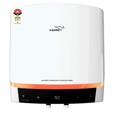 V-GUARD LUXECUBE SMART 25 Litre 5 Star Vertical Smart Geyser with Alexa & Google Assistant Compatibilty (White)