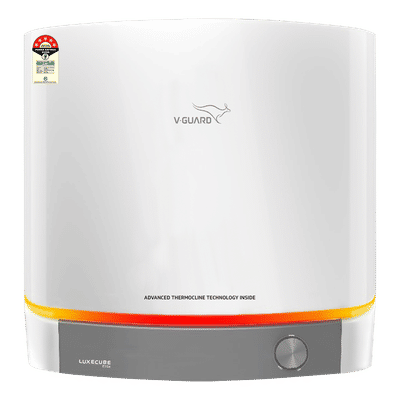 V-GUARD LUXECUBE ELITE 25 Litre 5 Star Vertical Storage Water Geyser with Advanced Thermocline Technology (White)