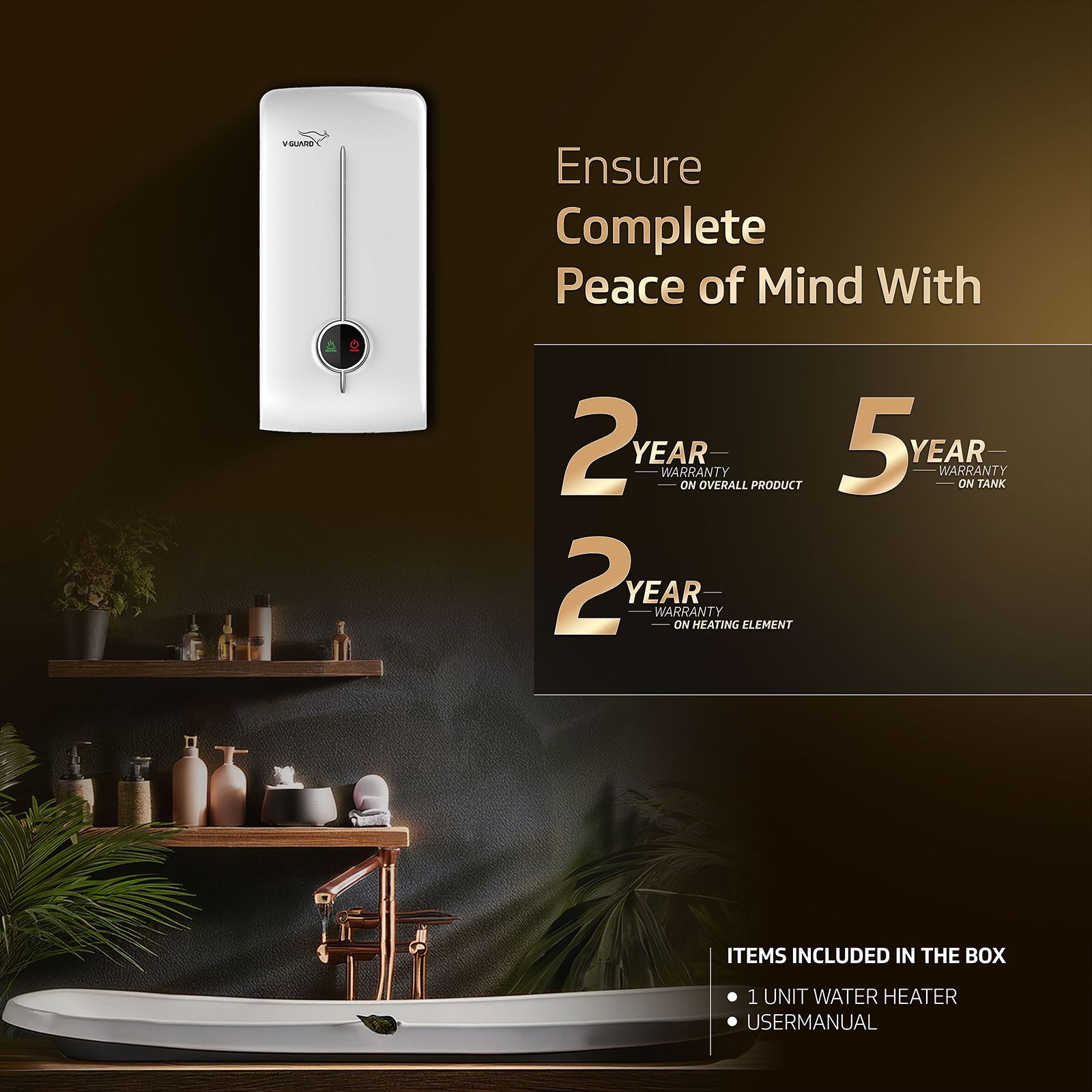 V-GUARD Victo Insta 3 Litre Vertical Instant Geyser with Stainless Steel Tank (White)_8
