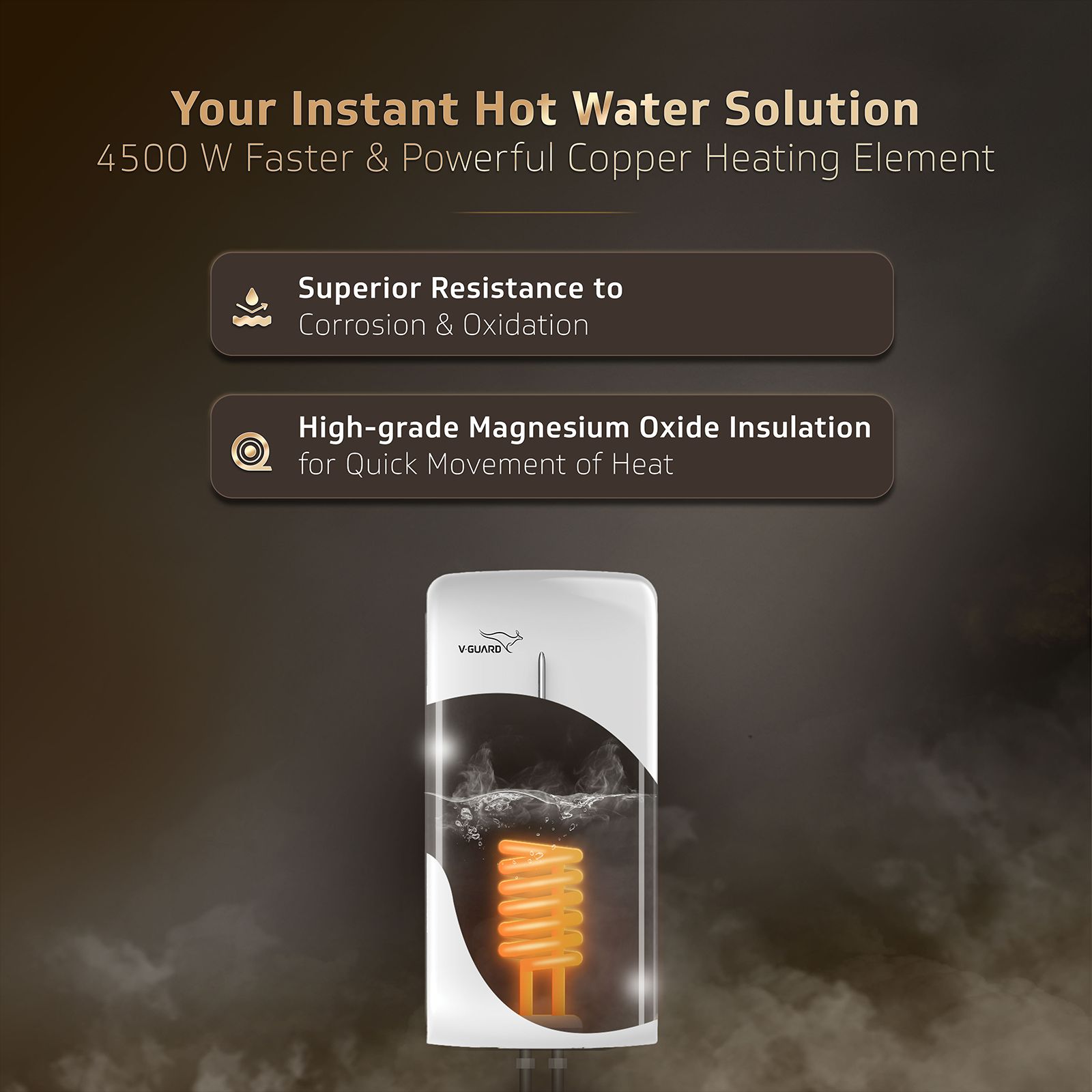 V-GUARD Victo Insta 3 Litre Vertical Instant Geyser with Stainless Steel Tank (White)_5