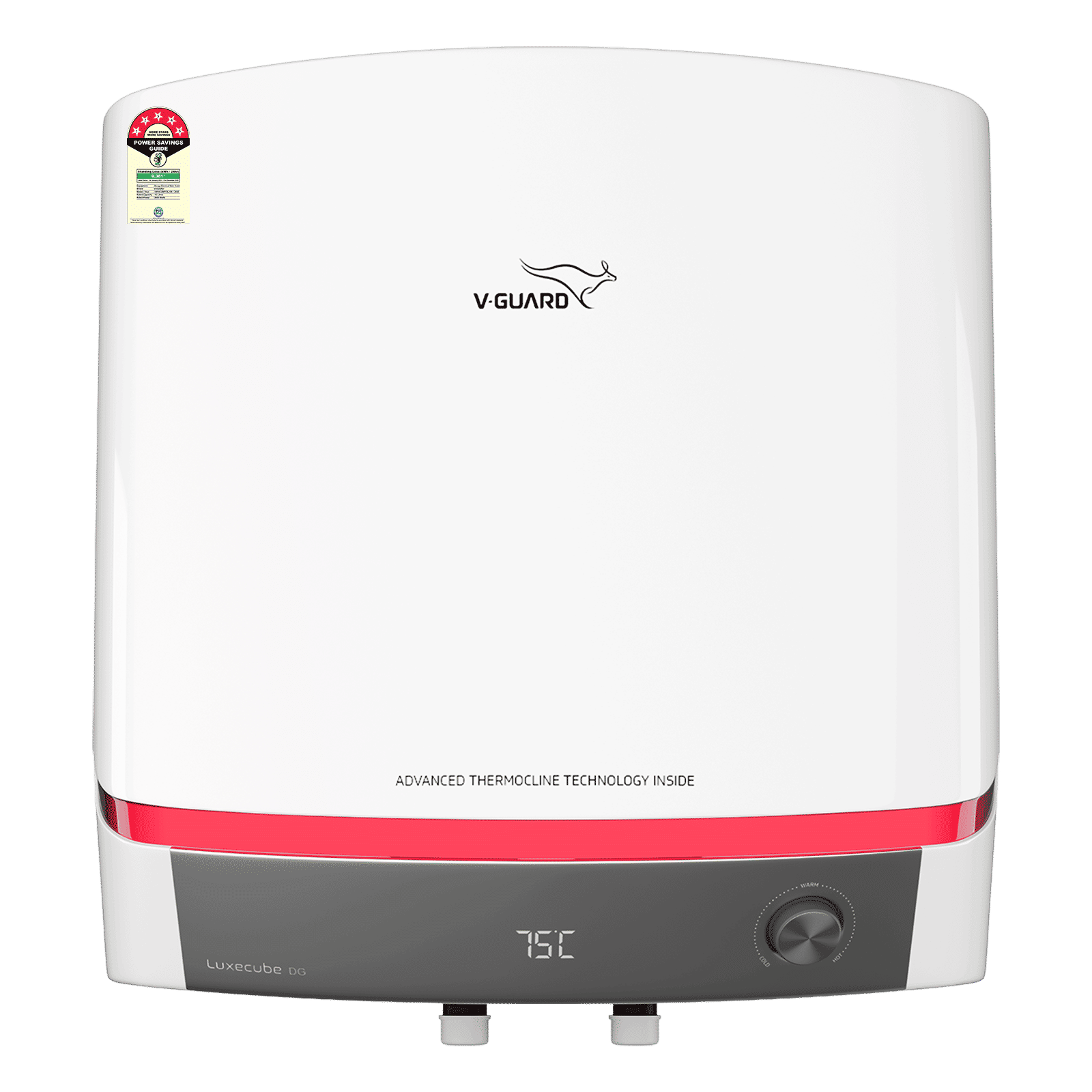 V-GUARD LUXECUBE DG 15 Litre 5 Star Vertical Storage Geyser with Advanced Thermocline Technology (White)_1