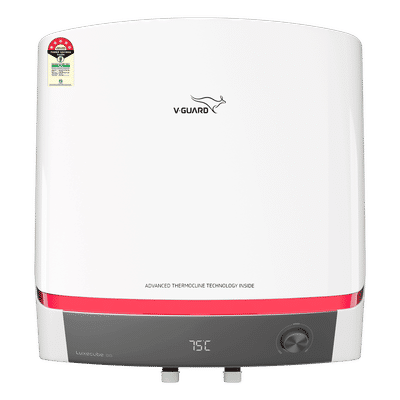 V-GUARD LUXECUBE DG 25 Litre 5 Star Vertical Storage Geyser with Advanced Thermocline Technology (White)