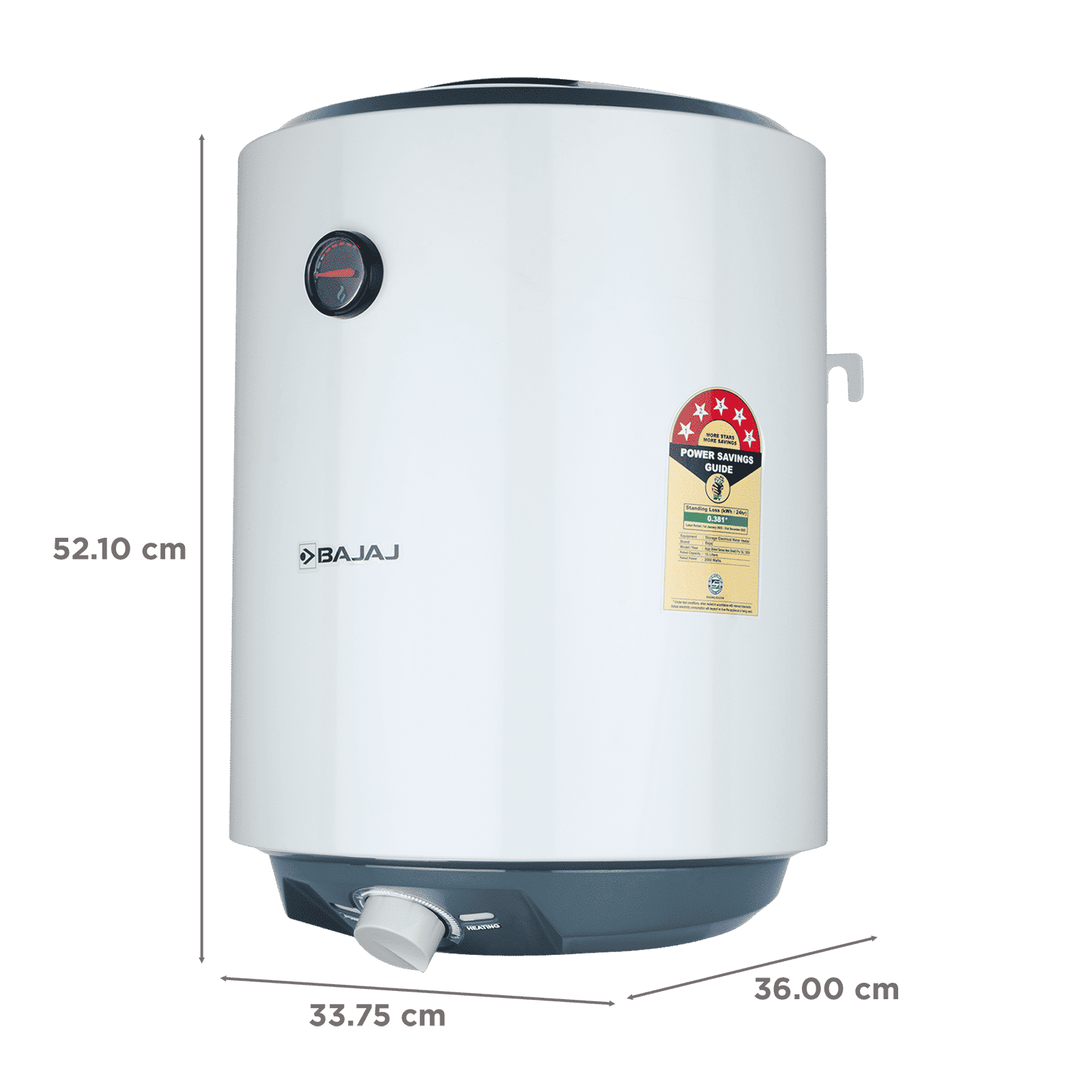 BAJAJ Shield New Shakti Pro 15 Litre Vertical Storage Geyser with Swirlflow Technology (White)_2