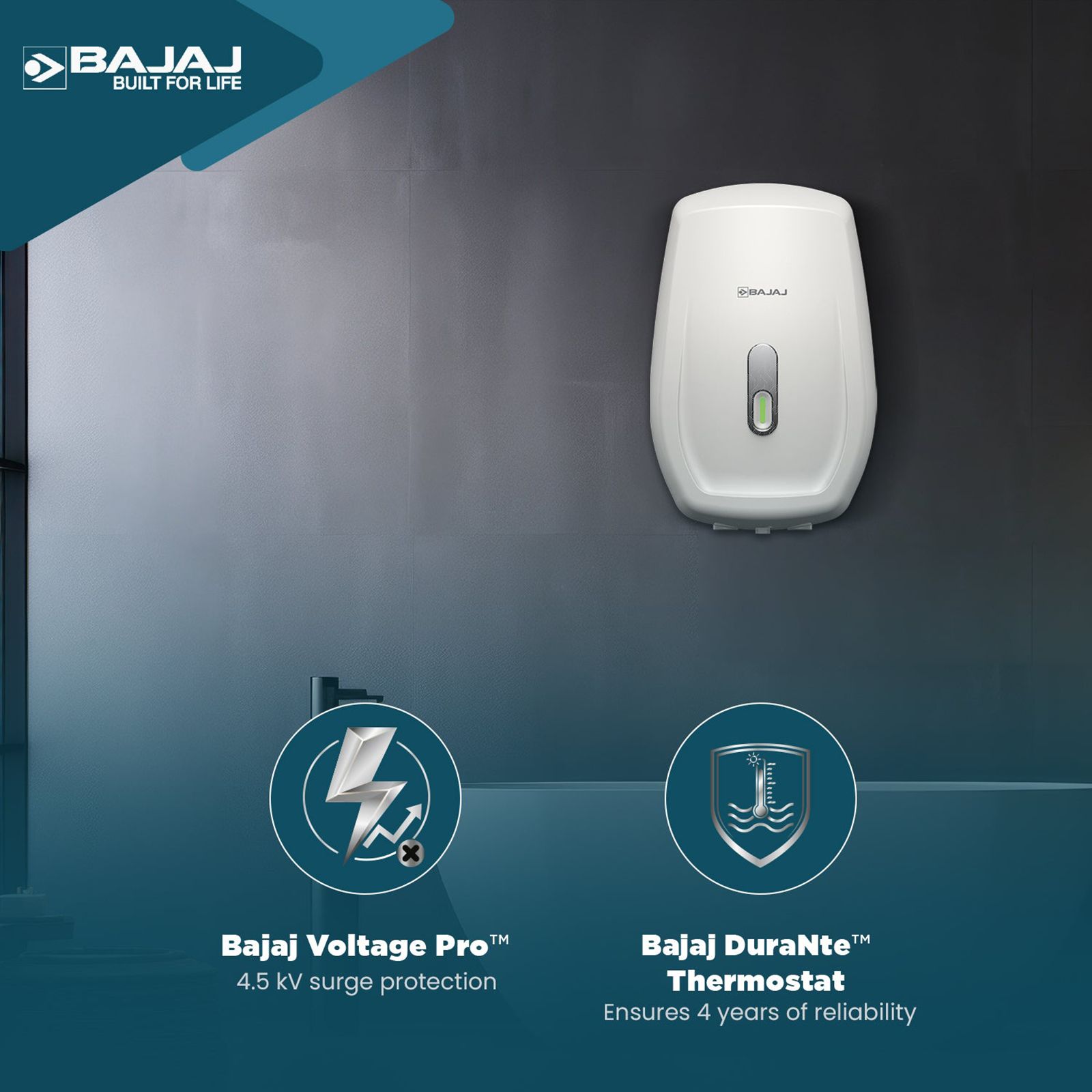 BAJAJ Shield Aerono 3 Litre Vertical Instant Geyser with Shock Resistance (White)_10