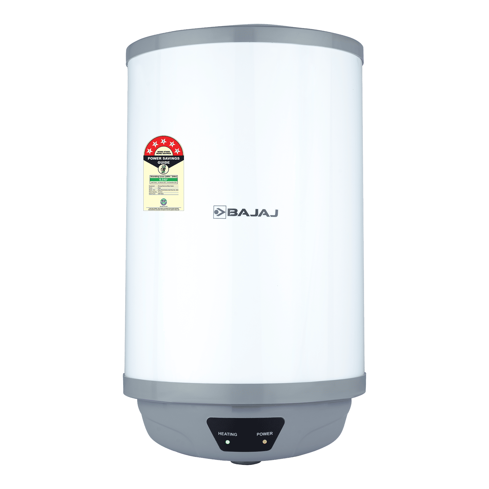 BAJAJ Shield Crest Plus 10 Litre 5 Star Vertical Storage Geyser with Swirlflow Technology (White & Grey) BAJAJ Shield Crest Plus 10 Litre 5 Star Vertical Storage Geyser with Swirlflow Technology (White & Grey)_1
