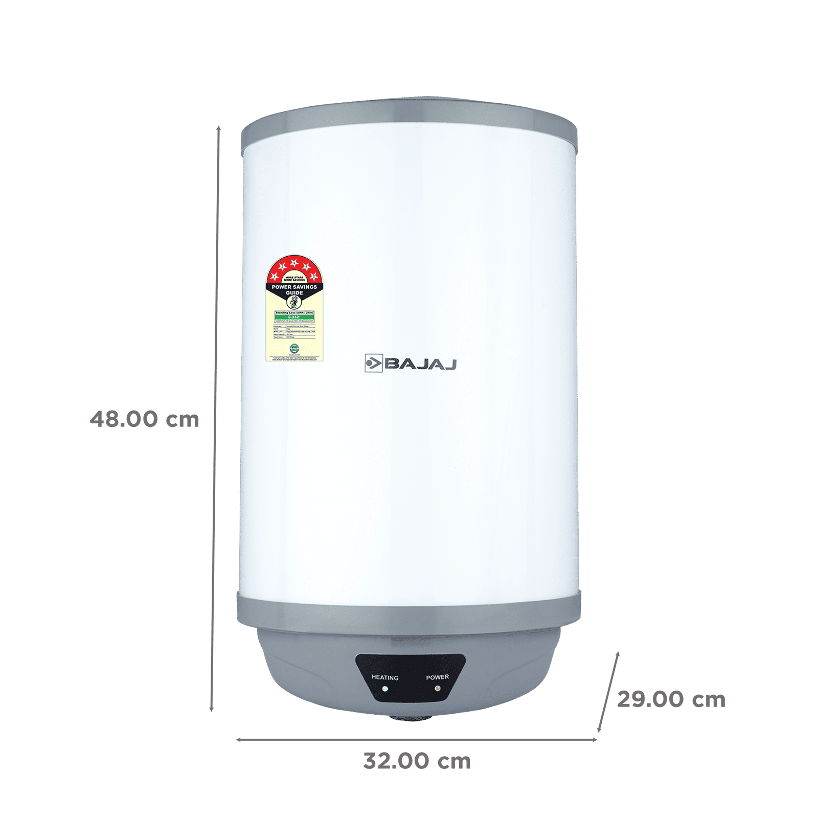 BAJAJ Shield Crest Plus 10 Litre 5 Star Vertical Storage Geyser with Swirlflow Technology (White & Grey) BAJAJ Shield Crest Plus 10 Litre 5 Star Vertical Storage Geyser with Swirlflow Technology (White & Grey)_2