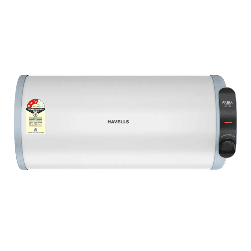 HAVELLS Fabia Slim 25 Litre 3 Star Horizontal Storage Geyser with Whirlflow Technology (White & Blue) HAVELLS Fabia Slim 25 Litre 3 Star Horizontal Storage Geyser with Whirlflow Technology (White & Blue)_1