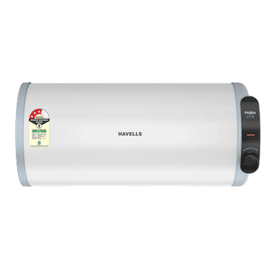 HAVELLS Fabia Slim 25 Litre 3 Star Horizontal Storage Geyser with Whirlflow Technology (White & Blue)