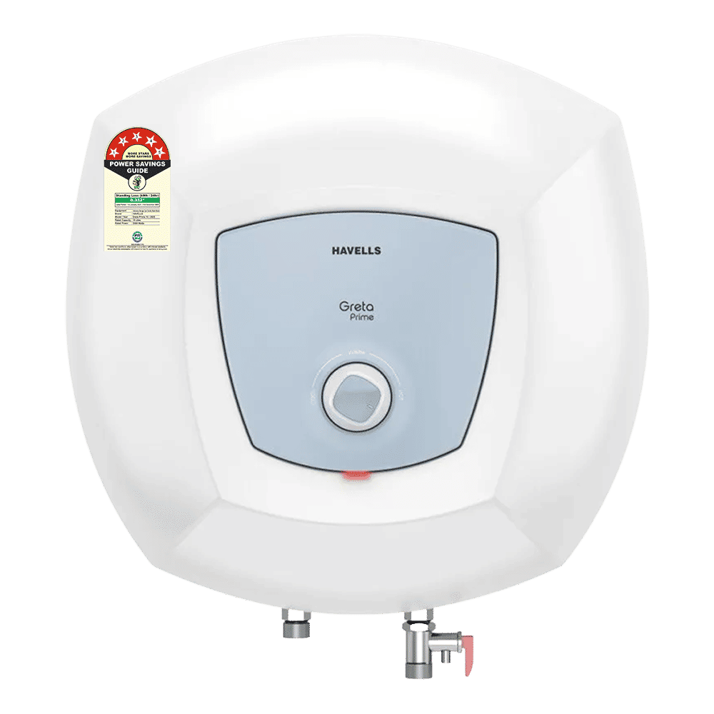 HAVELLS Greta Prime 10 Litre 5 Star Vertical Storage Geyser with Whirlflow Technology (White & Blue) HAVELLS Greta Prime 10 Litre 5 Star Vertical Storage Geyser with Whirlflow Technology (White & Blue)_1