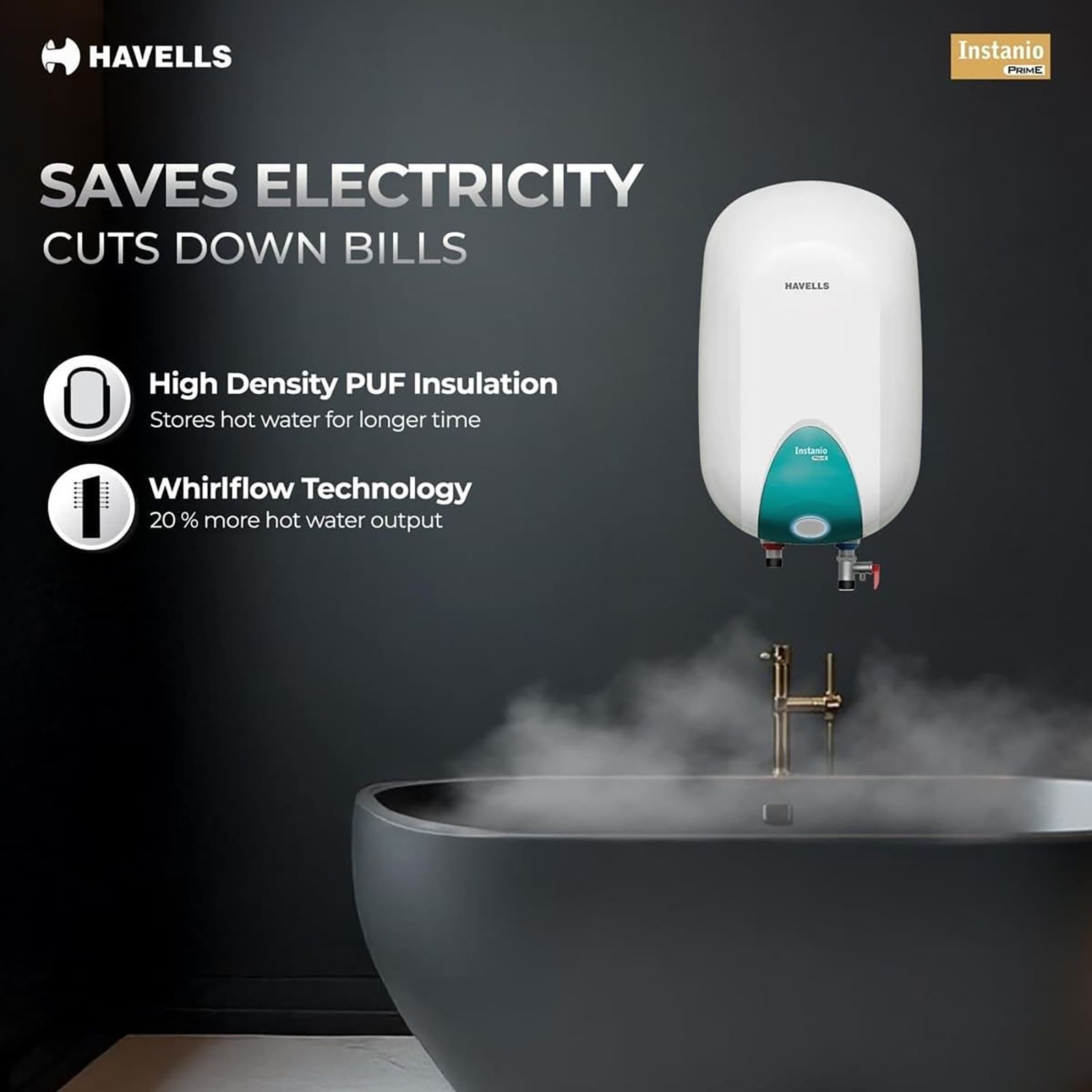 HAVELLS Instanio Prime 3 Litre Vertical Instant Geyser with Feroglas Technology (White & Blue) HAVELLS Instanio Prime 3 Litre Vertical Instant Geyser with Feroglas Technology (White & Blue)_15
