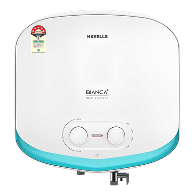 HAVELLS Bianca Plus 15 Litres 5 Star Storage Geyser with Whirlflow Technology (White & Blue)
