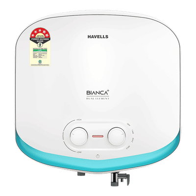 HAVELLS Bianca Plus 25 Litres 5 Star Storage Geyser with Whirlflow Technology (White & Blue)