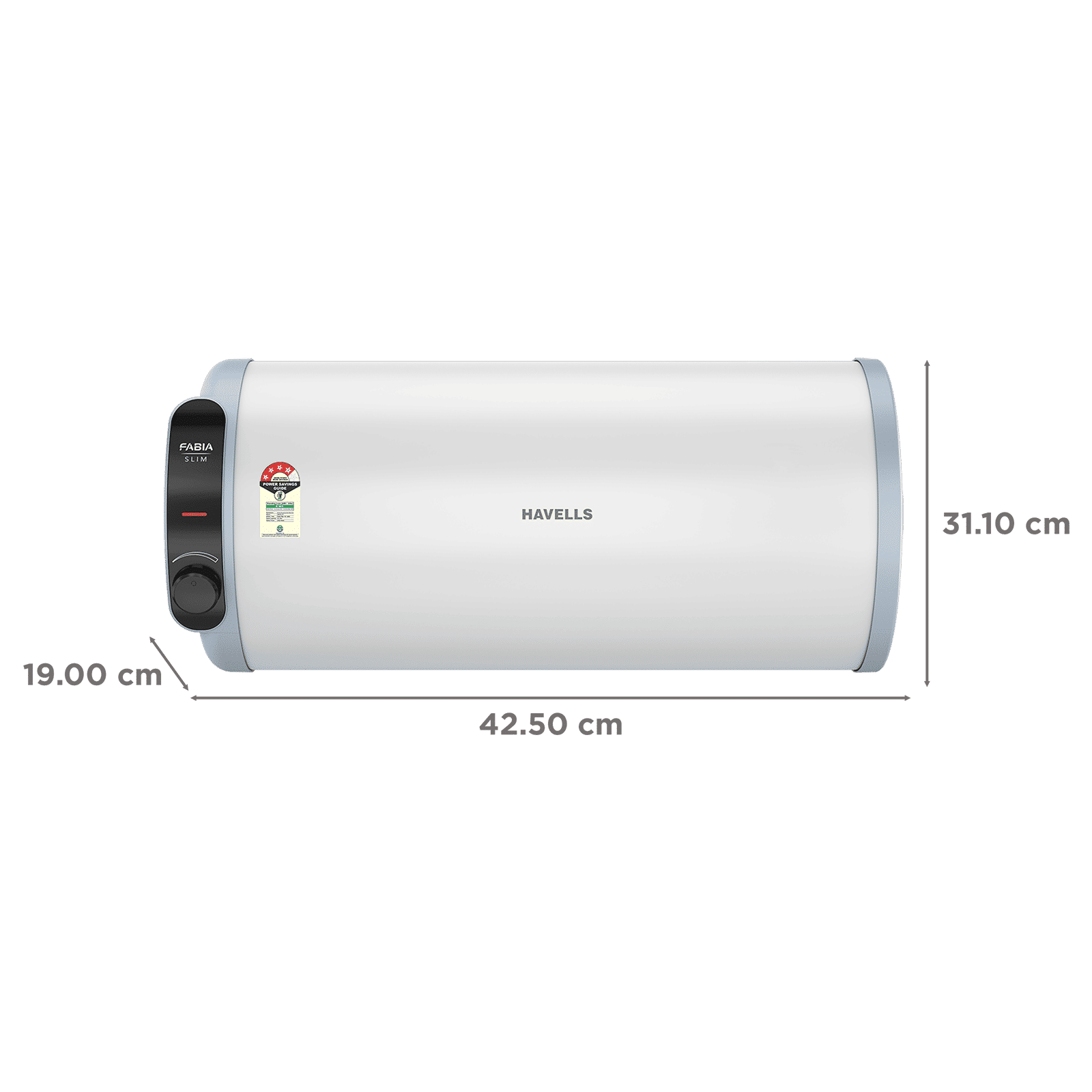 HAVELLS Fabia Slim LH 10 Litre 4 Star Horizontal Storage Geyser with Whirlflow Technology (White & Blue) HAVELLS Fabia Slim LH 10 Litre 4 Star Horizontal Storage Geyser with Whirlflow Technology (White & Blue)_2