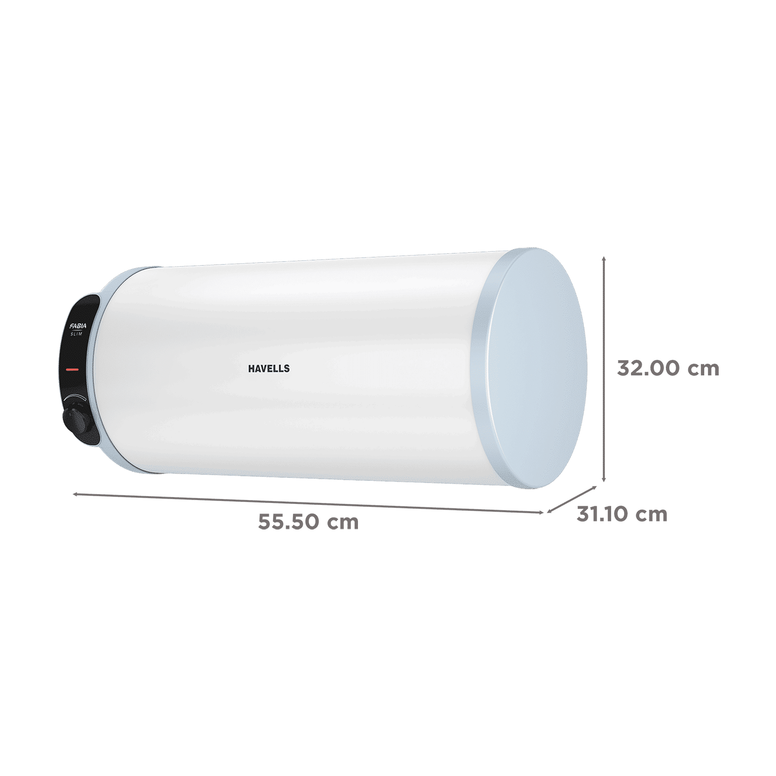 HAVELLS Fabia Slim LH 15 Litre 4 Star Horizontal Storage Geyser with Whirlflow Technology (White & Blue)_2