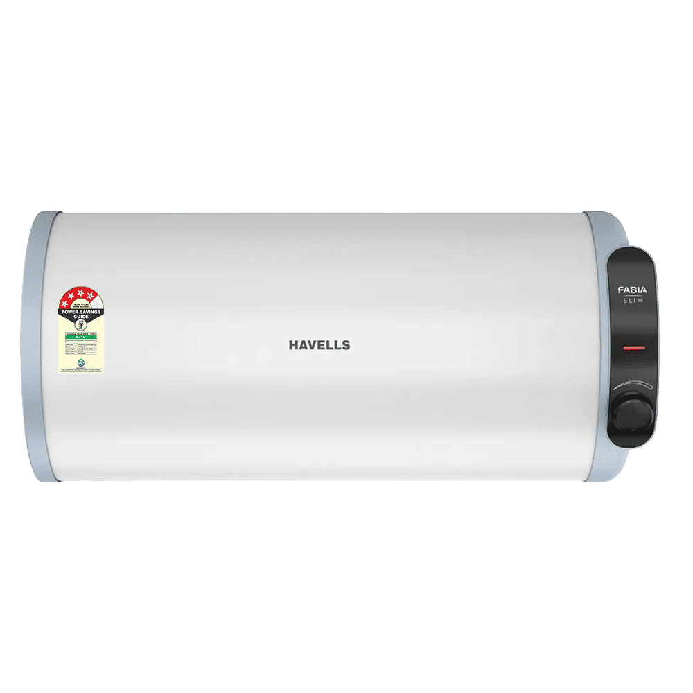 HAVELLS Fabia Slim 15 Litre 4 Star Horizontal Storage Geyser with Whirlflow Technology (White & Blue) HAVELLS Fabia Slim 15 Litre 4 Star Horizontal Storage Geyser with Whirlflow Technology (White & Blue)_1