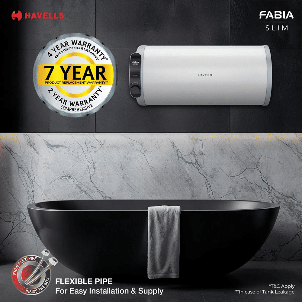 HAVELLS Fabia Slim 15 Litre 4 Star Horizontal Storage Geyser with Whirlflow Technology (White & Blue) HAVELLS Fabia Slim 15 Litre 4 Star Horizontal Storage Geyser with Whirlflow Technology (White & Blue)_13