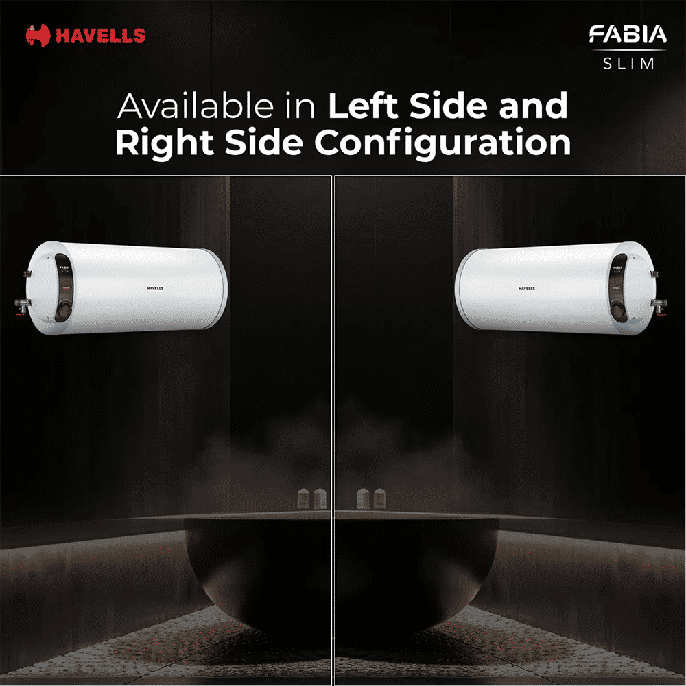HAVELLS Fabia Slim 15 Litre 4 Star Horizontal Storage Geyser with Whirlflow Technology (White & Blue) HAVELLS Fabia Slim 15 Litre 4 Star Horizontal Storage Geyser with Whirlflow Technology (White & Blue)_7