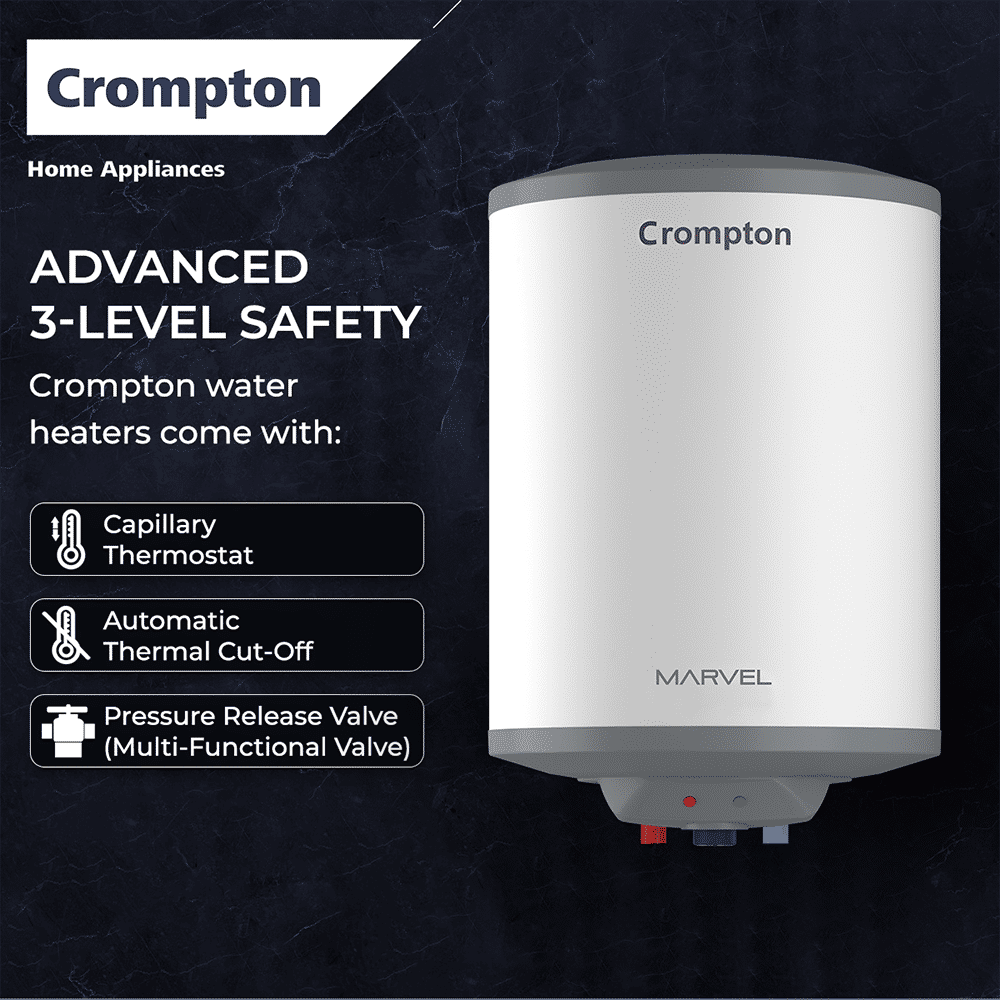 Crompton Marvel 25 Litre Vertical Storage Geyser with Anti-Scale Technology (White) Crompton Marvel 25 Litre Vertical Storage Geyser with Anti-Scale Technology (White)_5