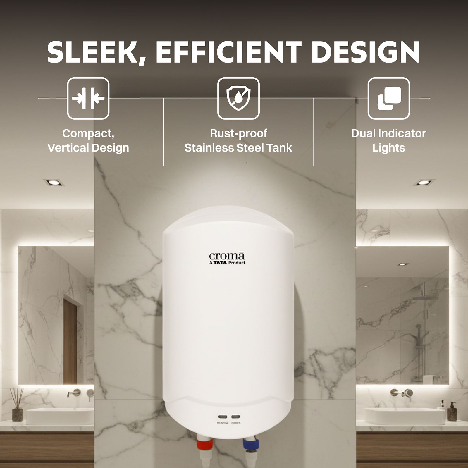 Croma 3 Litre Vertical Instant Geyser with Built-in Thermostat (2025 Model, White)_8