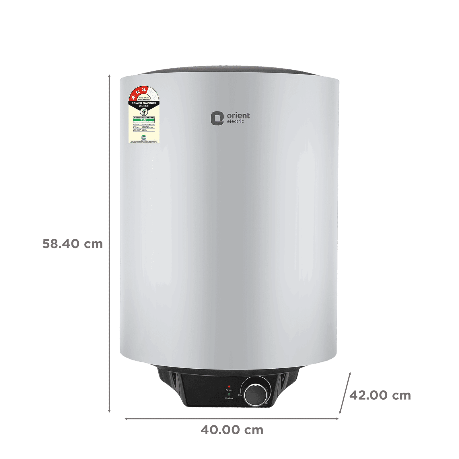 Orient Maverick 35 Litres 3 Star Vertical Storage Geyser with Longer Heat Retention (Grey)_2
