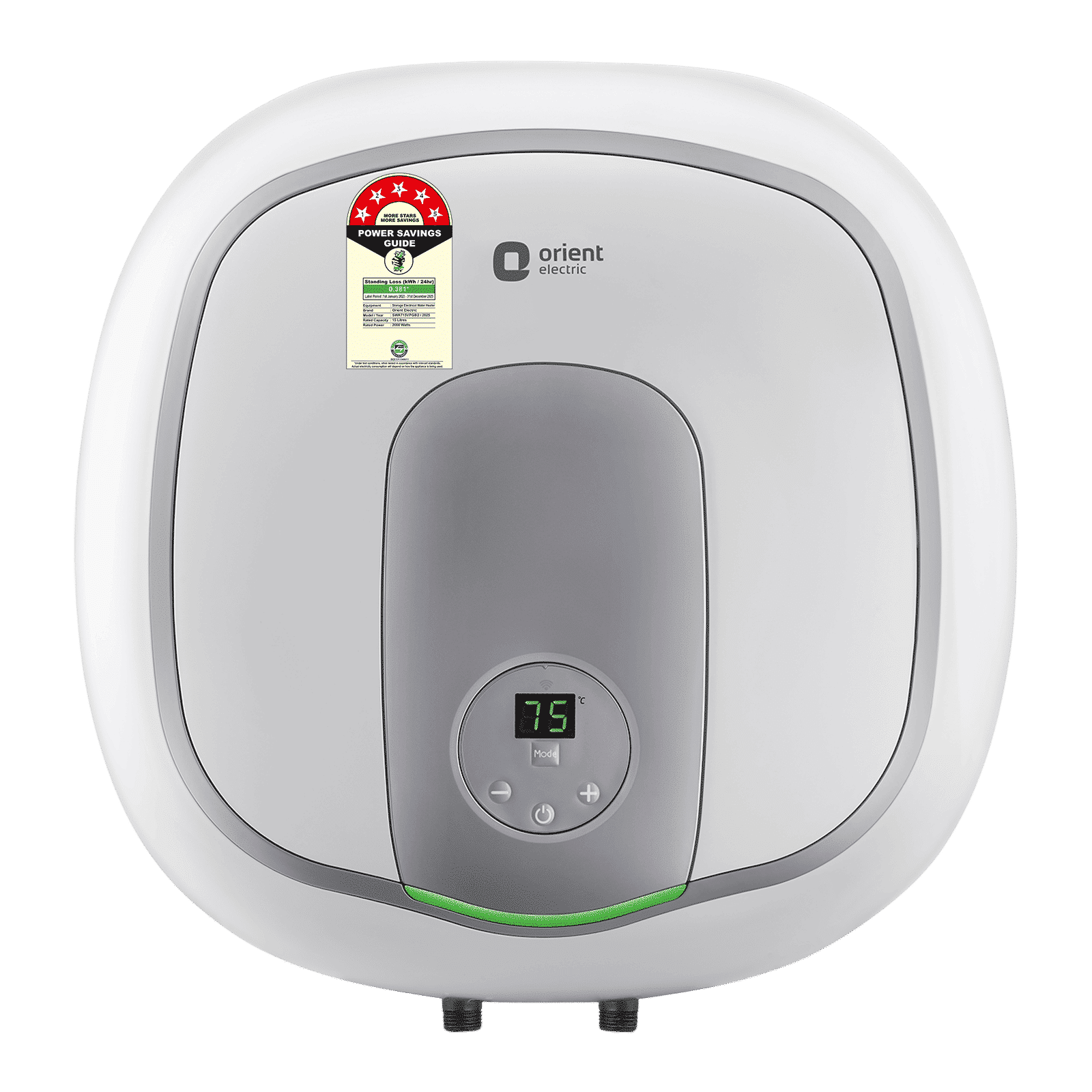 Orient Aquator IoT 15 Litre 5 Star Vertical Storage Geyser with LED Display (White)_1