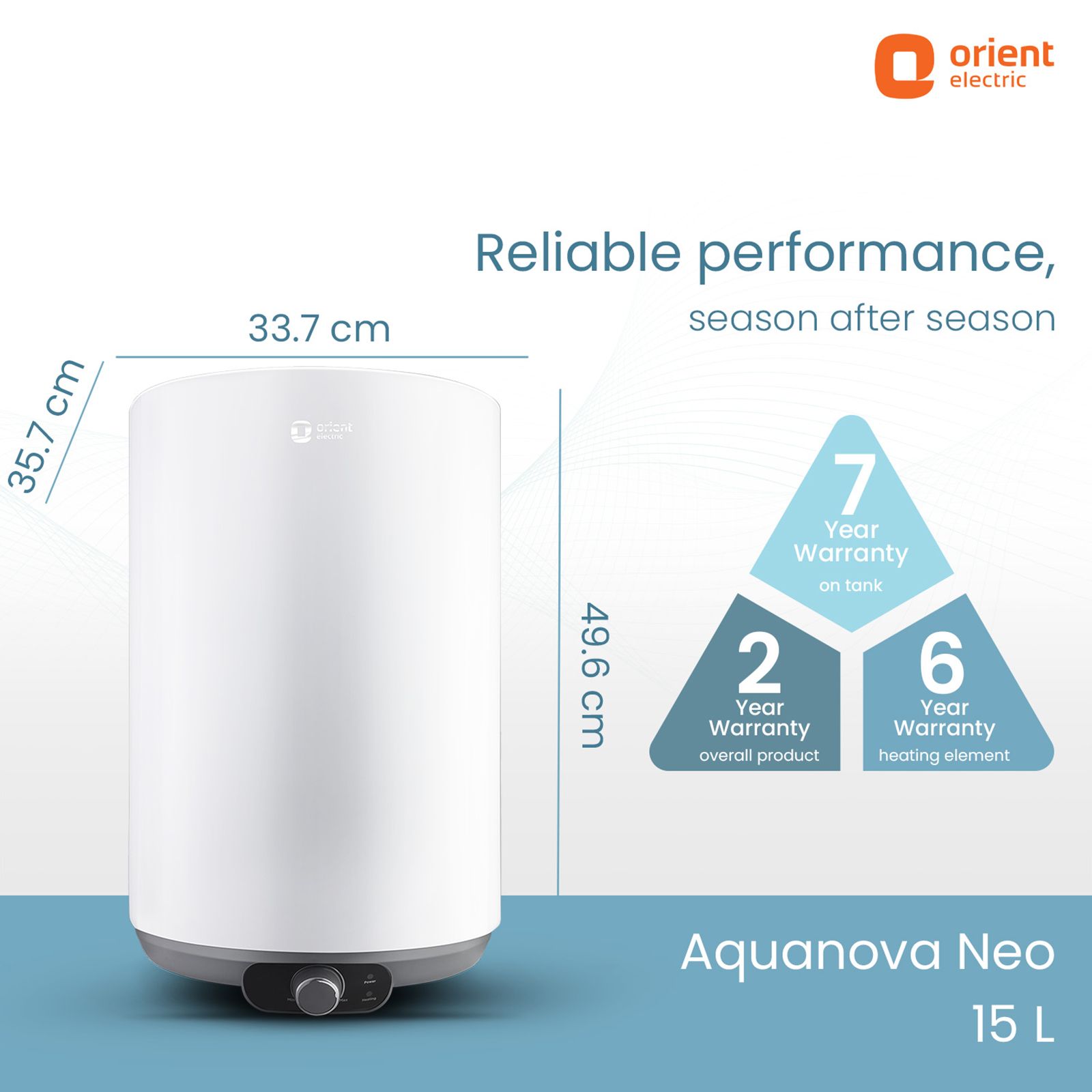 Orient Aquanova 15 Litre 5 Star Vertical Storage Geyser with Whirlflow Technology (White) Orient Aquanova 15 Litre 5 Star Vertical Storage Geyser with Whirlflow Technology (White)_12