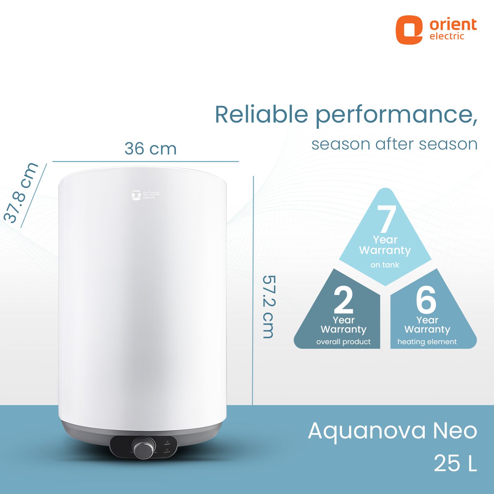 Orient Aquanova 25 Litre 5 Star Vertical Storage Geyser with Whirlflow Technology (White) Orient Aquanova 25 Litre 5 Star Vertical Storage Geyser with Whirlflow Technology (White)_12