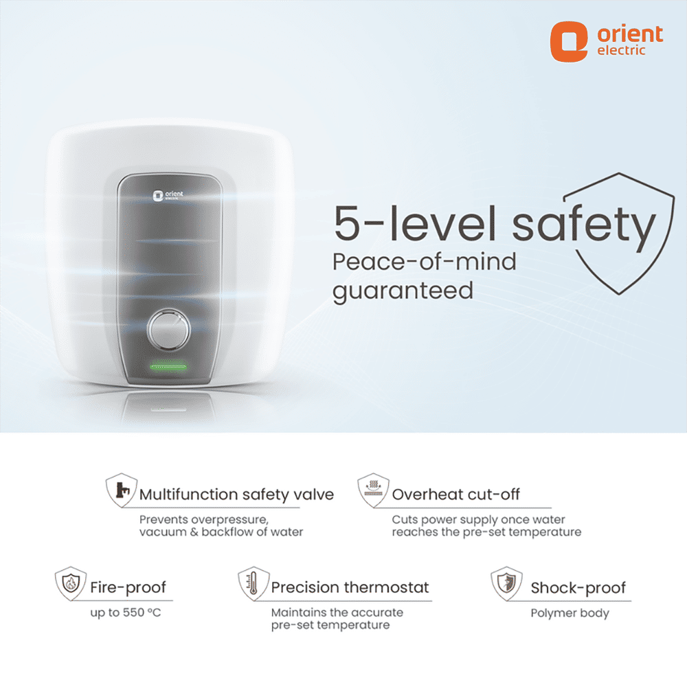 Orient Aquator Neo 15 Litre 5 Star Vertical Storage Geyser with Duron Heating Technology (White) Orient Aquator Neo 15 Litre 5 Star Vertical Storage Geyser with Duron Heating Technology (White)_9