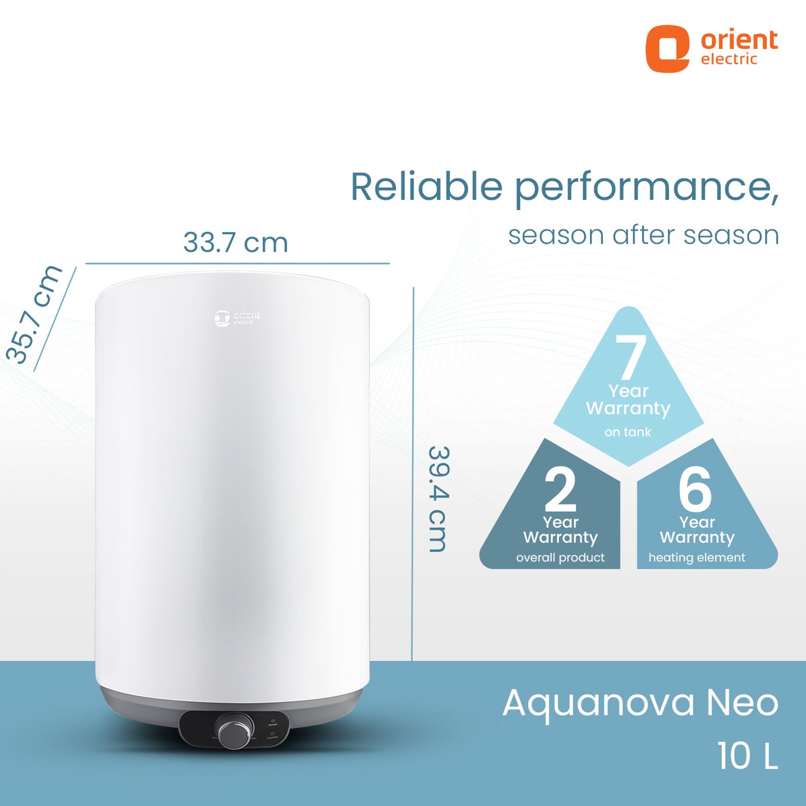 Orient Aquanova 10 Litre 5 Star Vertical Storage Geyser with Whirlflow Technology (White) Orient Aquanova 10 Litre 5 Star Vertical Storage Geyser with Whirlflow Technology (White)_12